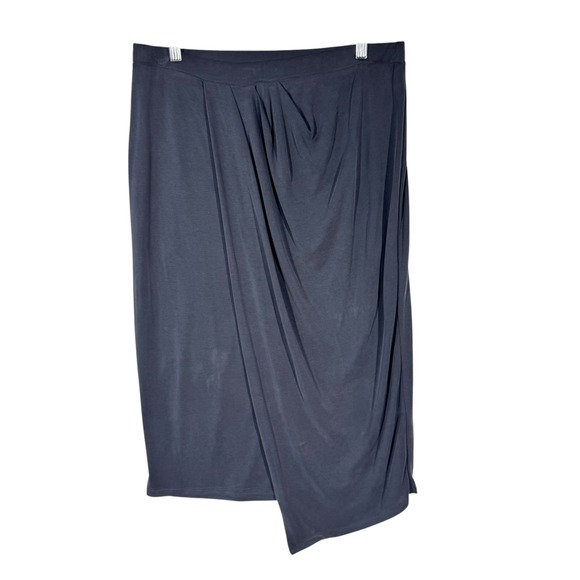 Ro & De Dresses & Skirts - RO & DE Skirt Women's XL Gray Draped Asymmetrical Modal Midi Pull On Modern